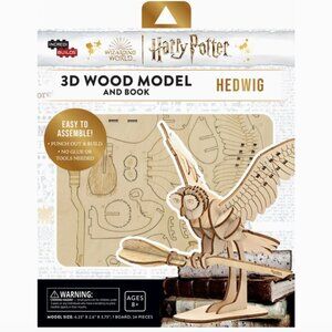 Harry Potter Hedwig 3D Wood Model and Movie Book - Wizarding World Gifts